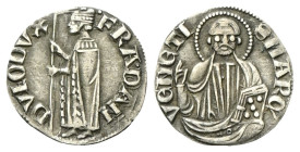 VENEZIA
Francesco Dandolo Doge LII, 1329-1339.
Mezzo Grosso o Mezzanino.
Ag
gr. 1,03
Dr. •FRA•DAN - DVLO DVX. Il doge stante verso s., regge il v...