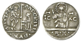 VENEZIA
Andrea Gritti Doge LXXVII, 1523-1532.
2 soldi
Ag
gr. 0,51
Dr. ANDGRITI - •S M VENET. San Marco nimbato, stante, porge il vessillo al doge...