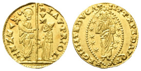 VENEZIA
Lorenzo Priuli Doge LXXXII, 1556-1559.
Zecchino.
Au
gr. 3,49
Dr. LAV•PRIOL - • - SMVENET. San Marco stante verso s., porge il vessillo al...