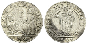 VENEZIA
Alvise I Mocenigo Doge LXXXV, 1570-1577.
40 Soldi con Santa Giustina.
Ag
gr. 9,06
Dr. ALOY•MOCE - •SM•VENETVS. San Marco nimbato, seduto ...