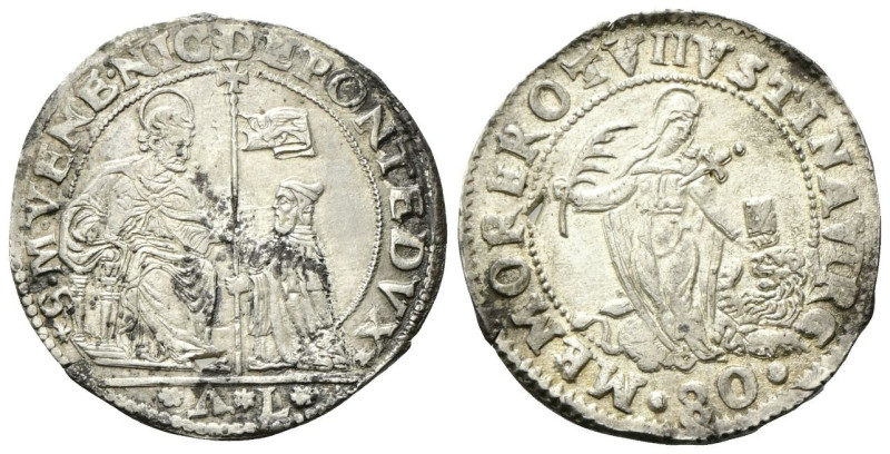VENEZIA
Nicolò Da Ponte Doge LXXXVII, 1578-1585. 
Mezzo Scudo da 4 Lire o 80 S...