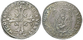 VENEZIA
Nicolò Da Ponte Doge LXXXVII, 1578-1585. 
Scudo della croce da 7 Lire.
Ag
gr. 31,51
Dr. NICOLAVS DE PONTE•DVX•VENET. Croce ornata e fogli...