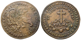 VENEZIA
Pasquale Cicogna Doge LXXXVIII, 1585-1595.
Palmanova, Medaglia 1593.
Cu
gr. 24,56
Dr. *PASCALE CICONIA DVCE VENETIAR'•ET C•AN• - DNI•1593...