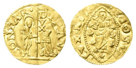 VENEZIA
Francesco Contarini Doge XCV, 1623-1624.
Quarto di zecchino.
Au
gr. 0,84
Dr. FRANC• - CONTAR•. San Marco nimbato, stante verso s., porge ...