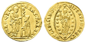 VENEZIA
Bertucci Valier Doge CII, 1656-1658. 
Zecchino.
Au
gr. 3,45
Dr. BERT.VALER - •S•M•VENET. San Marco stante verso s., porge il vessillo al ...