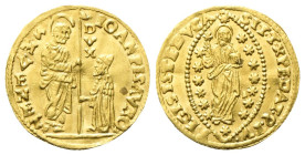 VENEZIA
Giovanni Pesaro Doge CIII, 1658-1659. 
Zecchino.
Au
gr. 3,47
Dr. IOAN•PISAVRO - S•M•VENET. San Marco stante verso s., porge il vessillo a...
