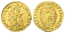 VENEZIA
Domenico Contarini Doge CIV, 1659-1675.
Zecchino.
Au
gr. 3,50
Dr. DOMIN•CONT - •S•M•VENET:. San Marco stante verso s., porge il vessillo ...