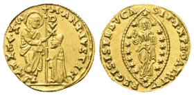 VENEZIA
Marc’antonio Giustinian Doge CVII, 1684-1688.
Zecchino.
Au
gr. 3,47
Dr. M•ANT•IVSTIN - •S•M•VENET. San Marco stante verso s., porge il ve...
