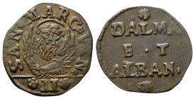 VENEZIA
Monetazione anonima per la Dalmazia e l'Albania
Gazzetta da 2 Soldi (decr. 17/6/1684 e 10/2/1691)
Cu
gr. 5,87
Dr. SAN✶MARC✶VEN✶. Leone in...