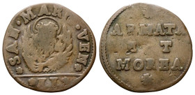 VENEZIA
Monetazione per Armata e Morea 
Gazzetta per Armata e Morea (decr. 24/1/1688 e 10/2/1691).
Cu
gr. 5,98
Dr. ✿SAN•MARC•VEN✿. Leone in soldo...