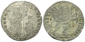 VENEZIA
Silvestro Valier Doge CIX, 1694-1700.
Leone per il Levante.
Ag
gr. 26,35
Dr. SILV•VALERIO - •S•M•VENETV. San Marco nimbato, stante, bened...