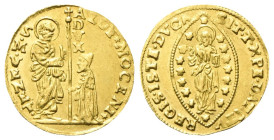 VENEZIA
Alvise II Mocenigo Doge CX, 1700-1709.
Zecchino.
Au
gr. 3,47
Dr. ALOY✶MOCENI✶ - S•M•VENET•. San Marco stante verso s., porge il vessillo ...