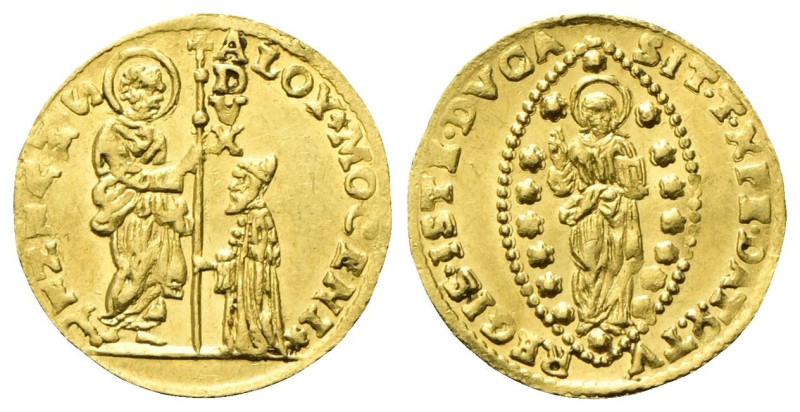 VENEZIA
Alvise II Mocenigo Doge CX, 1700-1709.
Zecchino.
Au
gr. 3,49
Dr. AL...
