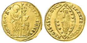 VENEZIA
Alvise Pisani Doge CXIV, 1735-1741. 
Zecchino.
Au
gr. 3,49
Dr. ALOY*PISANI* - S•M•VENET*. San Marco stante verso s., porge il vessillo al...