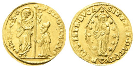 VENEZIA
Pietro Grimani Doge CXV, 1741-1752.
Zecchino.
Au
gr. 3,49
Dr. PET*GRIMANI*- S•M•VENET*. San Marco stante verso s., porge il vessillo al D...