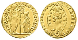 VENEZIA
Alvise IV Mocenigo Doge CXVIII, 1763-1778.
Zecchino.
Au
gr. 3,23
Dr. ALOY•MOCEN• - S•M•VENET*. San Marco stante verso s., porge il vessil...