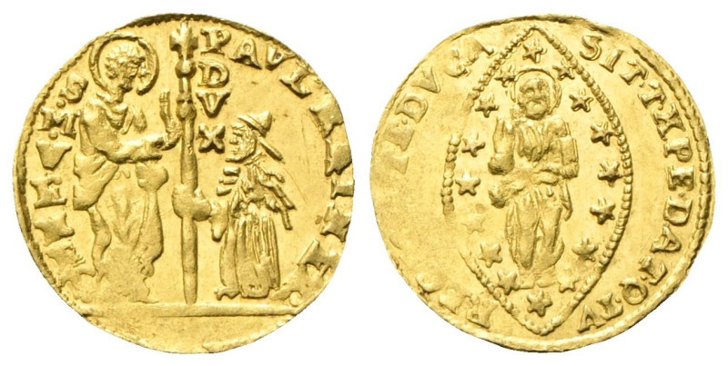 VENEZIA
Paolo Renier Doge CXIX, 1779-1789.
Zecchino.
Au
gr. 3,48
Dr. PAVL R...