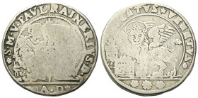 VENEZIA
Paolo Renier Doge CXIX, 1779-1789.
Ducato di doppio peso sigle A - D.
Ag
gr. 42,78
Dr. S•M•V•PAVL•RAINERIVS•D. San Marco, in trono verso ...