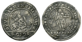 VENEZIA
Paolo Renier Doge CXIX, 1779-1789. 
Scuola Dalmata in Venezia. 15 Soldi.
Ag
gr. 3,12
Dr. ✿PVERI*HEBREORUM✿. San Giorgio che uccide il dra...