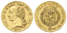 REGNO DI SARDEGNA
Vittorio Emanuele I, 1802-1821.
20 Lire 1819 Torino, I° Tipo.
Au
Dr. Testa scoperta del sovrano rivolta a s. con lunga capigliat...