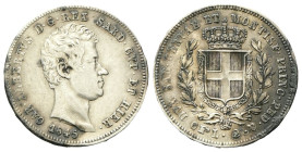 REGNO DI SARDEGNA
Carlo Alberto, 1831-1849.
2 Lire 1845 Torino.
Ag
Dr. Testa del sovrano rivolta a d.
Rv. Stemma sabaudo crociato sormontato da c...