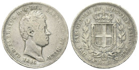 REGNO DI SARDEGNA
Carlo Alberto, 1831-1849.
2 Lire 1846 Torino.
Ag
Dr. Testa del sovrano rivolta a d.
Rv. Stemma sabaudo crociato sormontato da c...