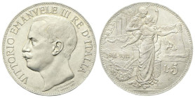 REGNO D’ITALIA
Vittorio Emanuele III, 1900-1943.
5 Lire 1911 Roma, Cinquantenario.
Ag
24,95
Dr. Testa scoperta del sovrano rivolta a s. 
Rv. Sul...