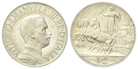 REGNO D’ITALIA
Vittorio Emanuele III, 1900-1943.
2 Lire 1910 Roma, Quadriga veloce.
Ag
gr. 9,99
Dr. Semibusto del sovrano in uniforme con il coll...