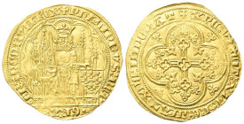 FRANCIA
Filippo VI di Valois, 1328-1350.
Écu d'or à la chaise.
Au
gr. 4,45
Dr. (anellino)PhILIPPVS:DEI - xGRAx - FRAnCORVM REX. Il re seduto su t...