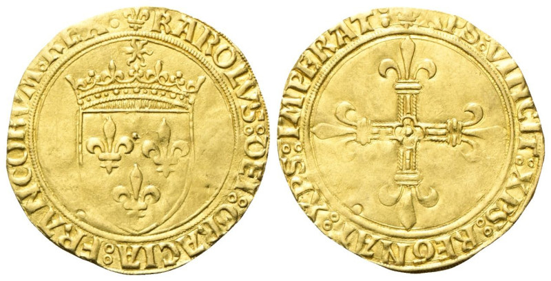 FRANCIA
Carlo VIII di Valois, 1483-1498.
Ecu d’or au soleil, zecca di Parigi....