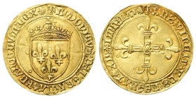 FRANCIA
Luigi XII d’Orleans Re di Francia, 1498-1515,
Ecu d'or au soleil, Dijon.
Au
gr. 3,37
Dr. (giglio coronato)LVDOVICVS:DEI:GRACIA(conchiglia...