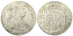 MESSICO
Carlo IV di Spagna, 1788-1808.
8 Reales 1808 TH.
Ag
gr. 26,68
Dr. Busto laureato e corazzato a d.
Rv. Stemma coronato tra due colonne.
...