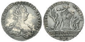 NAPOLI
Ferdinando IV (I) di Borbone, 1759-1825.
Medaglia-Gettone 1768.
Ag
gr. 4,35 mm 25,2
Dr. M CAR A FERD IV UTR SICI RE NUPTA. Busto della Reg...