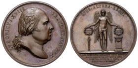 NAPOLI
Ferdinando IV (I) di Borbone, 1759-1816.
Medaglia 1816 Jean Bertrand Andrieu e Nicolas Guy Antoine Brenet.
Æ
gr. 66,39 mm 50
Dr. LVDOVICVS...
