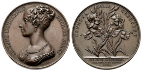 NAPOLI
Ferdinando IV (I) di Borbone, 1759-1816.
Medaglia 1816 opus R. Gayrard e J. Barre.
Æ
gr. 38,46 mm 40,6
Dr. CAROLINE FERDINANDE - DUCH DE B...