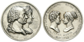 TORINO
Vittorio Emanuele I, 1802-1821.
Medaglia 1820 opus A. Lavy.
Ag
gr. 35,80 mm 40
Dr. Busti accollati di Vittorio Emanuele I e Maria Antoniet...