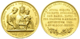 ROMA
Gregorio XVI (Bartolomeo Alberto Cappellari), 1831-1846.
Medaglia Straordinaria 1845 opus N. Cerbara e F. Rom.
Æ dorato
gr. 43,10 mm 43,5
Dr...
