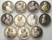 LOTTI MULTIPLI
Pio X (Giuseppe Melchiorre Sarto), 1903-1914.
Lotto di 11 medaglie.
Ag
Da SPL a FDC