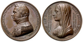 FRANCIA
Carlo Ferdinando, Duca di Berry, 1778-1820.
Medaglia 1820 opus R. Gayrard.
Æ
gr. 44,57 mm 41
Dr. C F BITURIG DUX NAT 24 JAN 1778 - CONFOS...