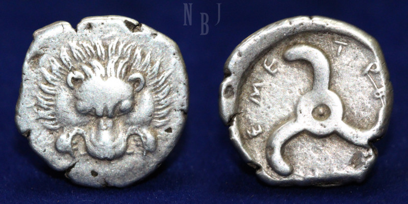 Lycian Dynasts: Trbbenimi (c. 390-370 BC), AR tetrobol, lion's scalp facing. tri...