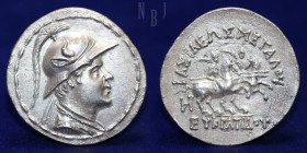 Greco Baktrian Kingdom: Eukratides I Megas, AR Tetradrachm. Circa 170-145 BC