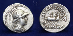 BAKTRIA: Eukratides I, circa 170-145 BC. AR Drachm