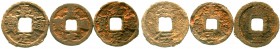 CHINA und Südostasien, China, Südliche Sung-Dynastie. Ning Zong, 1195-1224
3 Münzen: 5 Cash Eisen 1208/1224 Jia Ding tong bao/Fu wu, Yong wu und Zhi ...