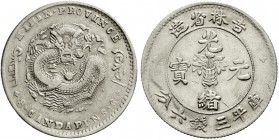 CHINA und Südostasien, China, Qing-Dynastie. De Zong, 1875-1908
50 Cents o.J. (1898) Provinz Kirin.
fast sehr schön