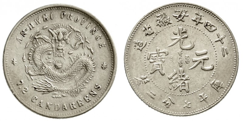 CHINA und Südostasien, China, Qing-Dynastie. De Zong, 1875-1908
10 Cents o.J.(1...