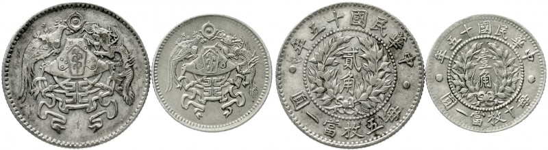 CHINA und Südostasien, China, Republik, 1912-1949
2 Stück: 20 und 10 Cents, Jah...
