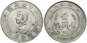 CHINA und Südostasien, China, Republik, 1912-1949
Dollar (Yuan) o.J., geprägt 1928. Birth of Republic. Präsident Sun Yat-Sen.
sehr schön