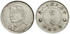 CHINA und Südostasien, China, Republik, 1912-1949
10 Cents Jahr 18 = 1929 Provinz Kwang-Tung.
vorzüglich
