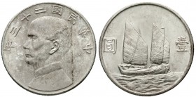 CHINA und Südostasien, China, Republik, 1912-1949
Dollar (Yuan) Jahr 23 = 1934. vorzüglich/Stempelglanz