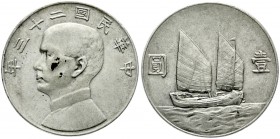 CHINA und Südostasien, China, Republik, 1912-1949
Dollar (Yuan) Jahr 23 = 1934. sehr schön